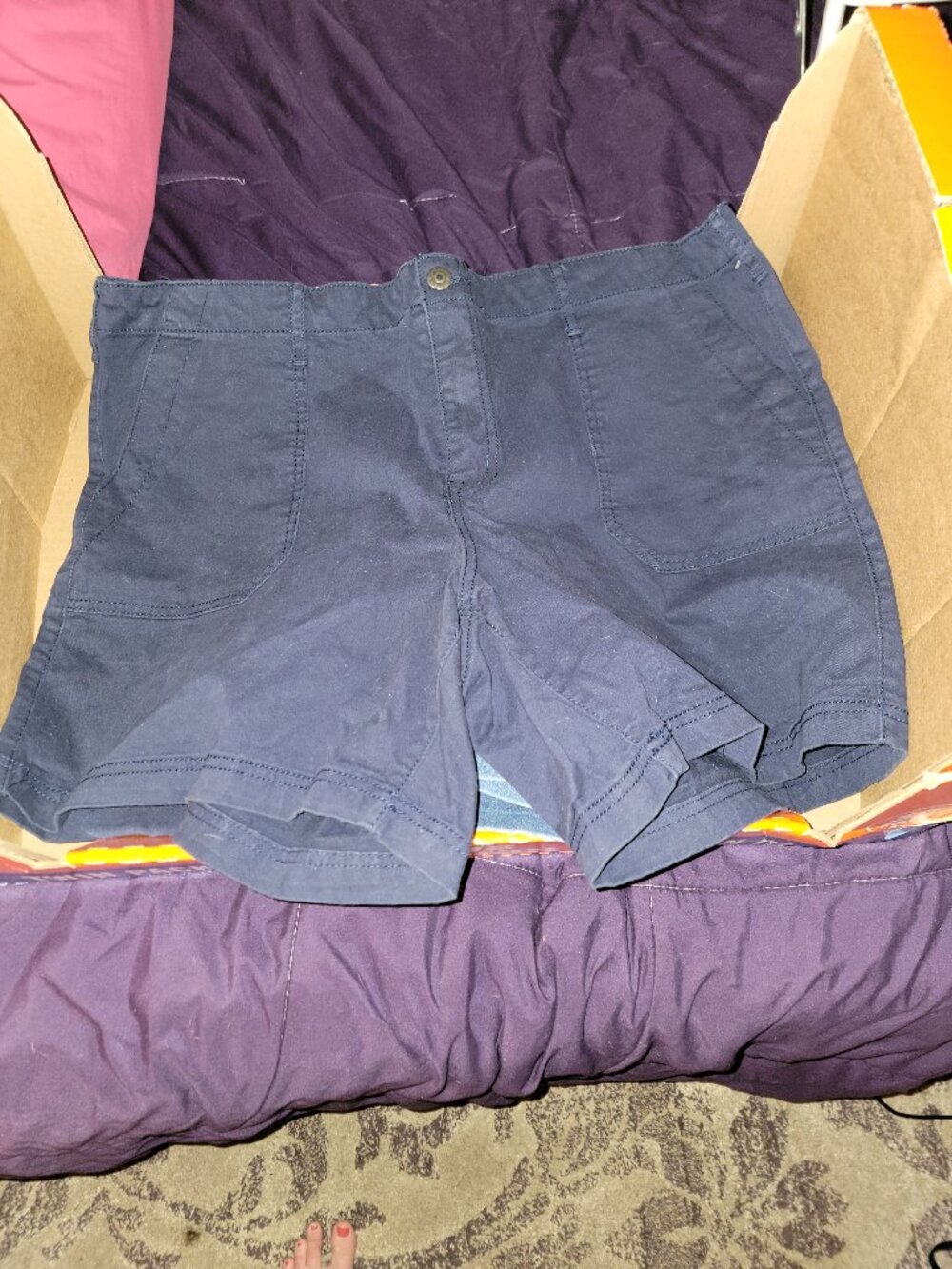 Blue Fabric Shorts